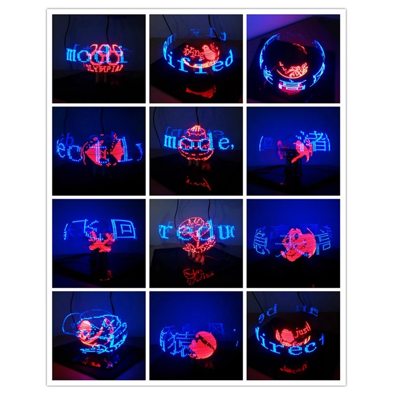 Dual Axis Spherical Rotating LED Kit Color Clock Display Remote Control Microcontroller DIY Electronic