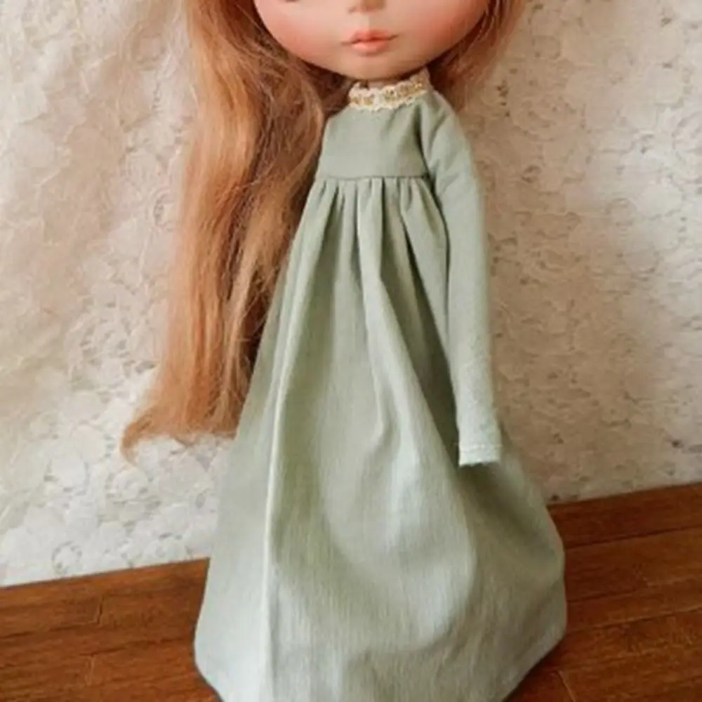 Fashion Sleeveless Printed Dresses Mini DIY Accessories Vintage Clothes Cute Dolls Princess Dress for azone ob24 Dolls