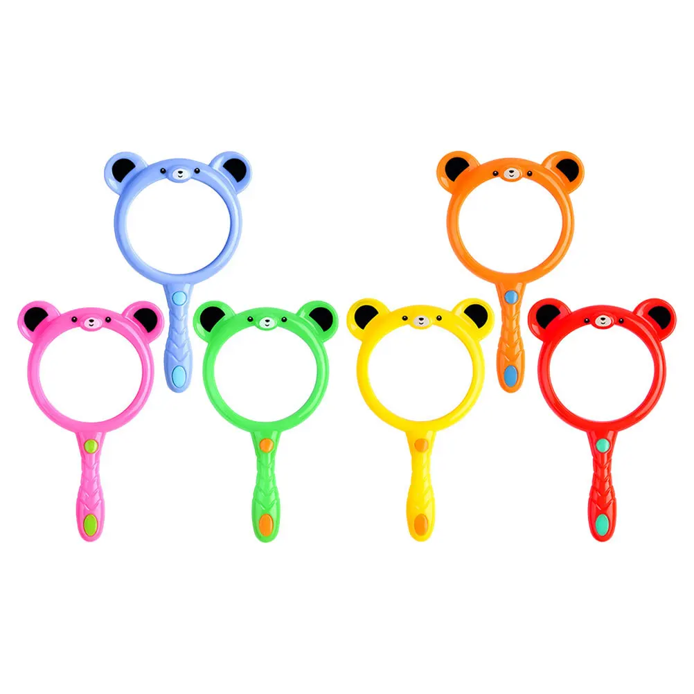 

6Pcs Cartoon Kids Magnifying Glass Handheld 3x Magnifier Compact Science Exploration Detailed Inspection Tool Plastic Tea Filter