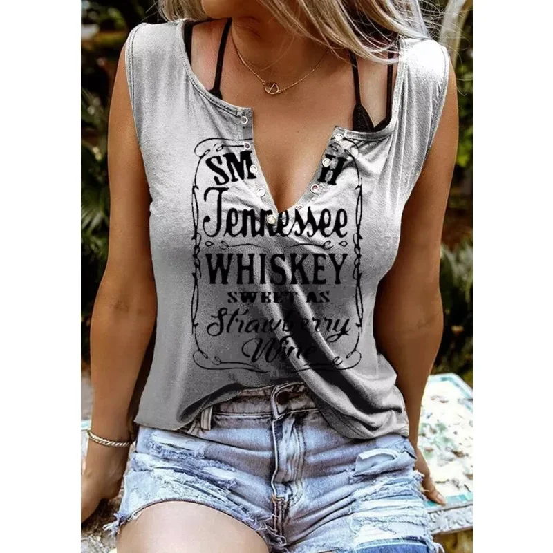 Canwedance موضة تي شيرت المرأة المطبوعة أكمام تانك القمم الخامس الرقبة المتضخم القمصان القطن محبوك تي شيرت #2