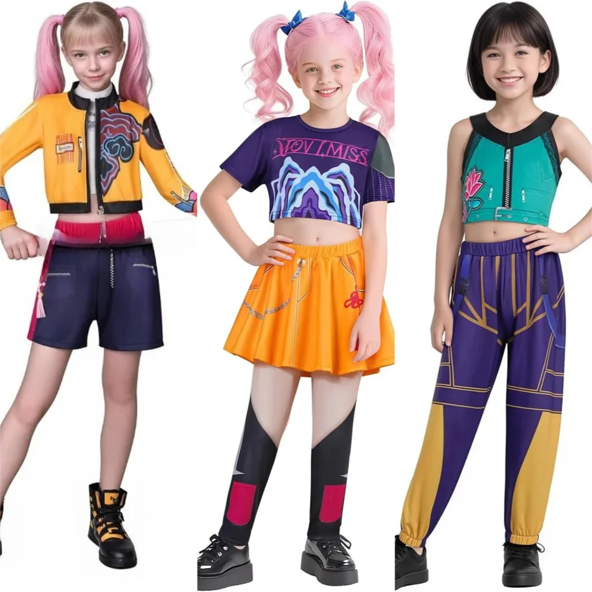 

Новый фильм K-Pop Mira Rumi Zoey Demon, костюм для косплея для девочек-охотников, Хэллоуин, сцена с 3D принтом, одежда для ролевых игр