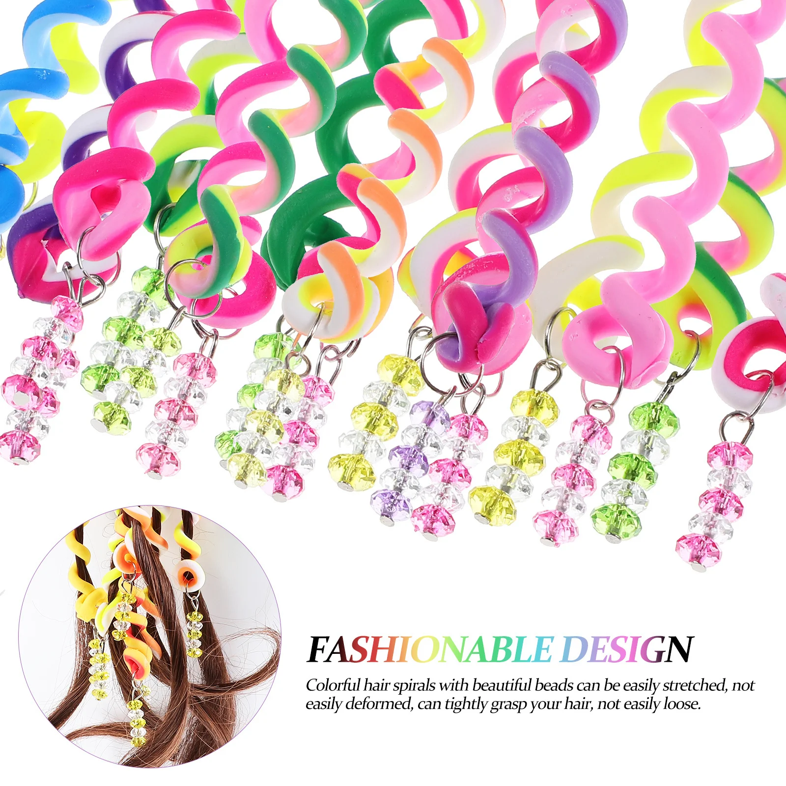 

42Pcs Colorful Hair Braider Tools Spiral Styling Accessories for Girls Elastic Twist Braid Bands Kids Fashion Hair Jewelry