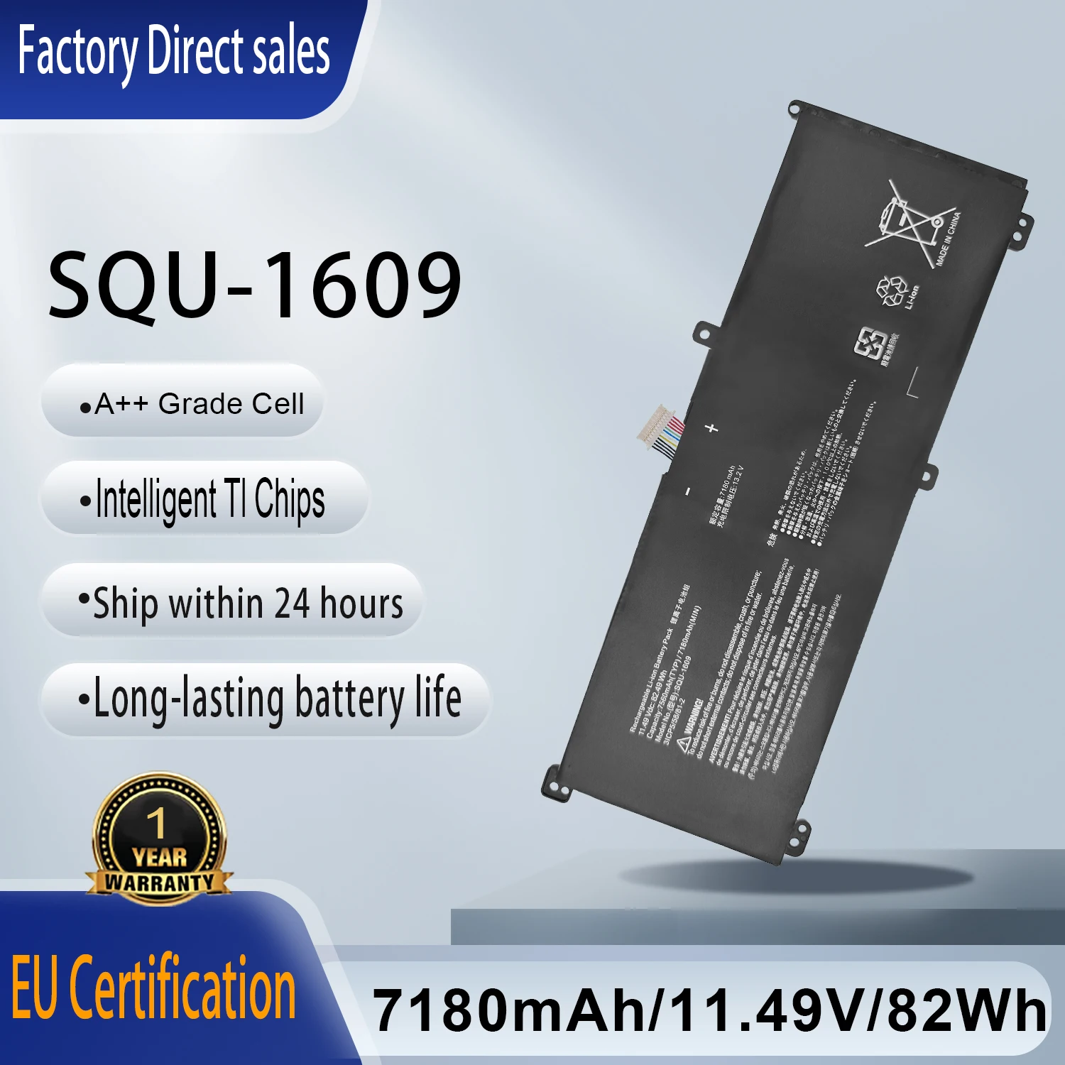New SQU-1609 Laptop Battery For Hasee Technologies Thunderobot 15G870-XA70K 911M Dino X6 X7a 4k X8S Thor 911S Z6-KP5G QNL5S02
