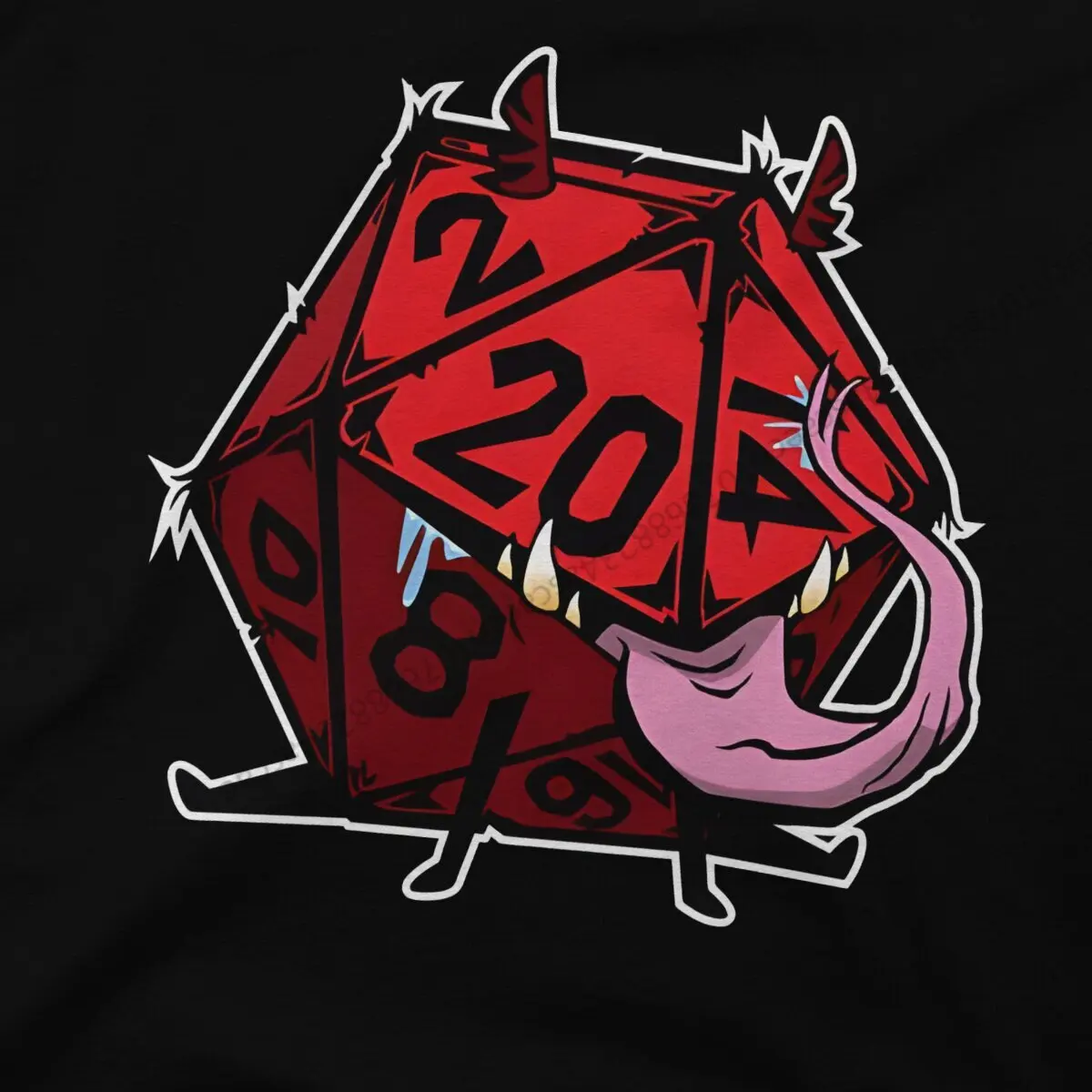 DND D20 Dice Mimic Pup RED Tshirt Homme Men\'s Clothes Cotton T Shirt For Men