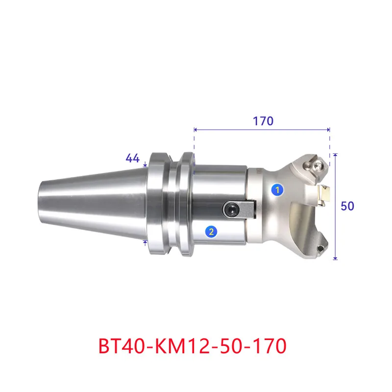 Face end mill BT40-KM12-50-170 shoulder milling cutter Stainless steel body Tool holder set CNC Milling New