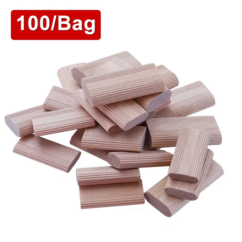 Domino Solid Wood DIY Stripes Tenon Biscuit Joinery Beech Nail Cork Block Wood Board Furniture Butt Tool For Woodwork 100/Bag