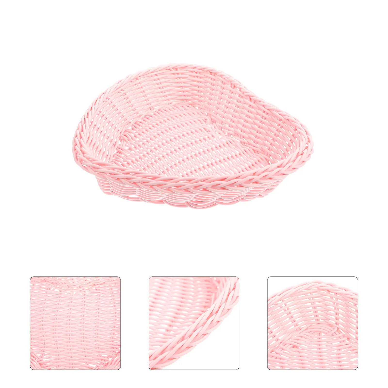 

Heart Vegetable Storage Basket Storage Baskets Woven Plastic Lightweight Food Snack Vegetable Decorative Homeware Basket