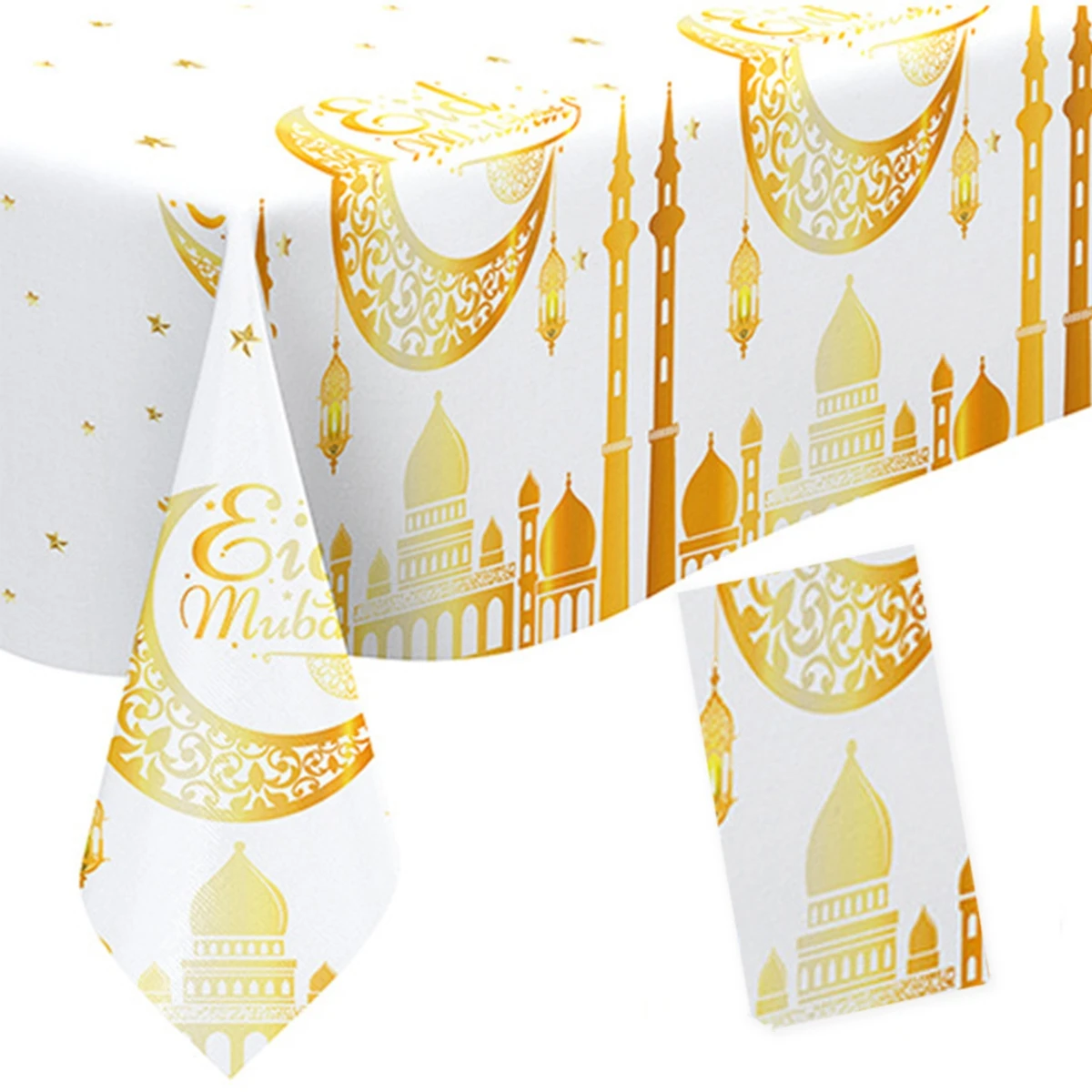 Eid Mubarak Castle Tablecloth Ramadan Decorations For Home 2024 Ramadan Kareem Islam Muslim Party Supplies Happy Eid Al-fitr