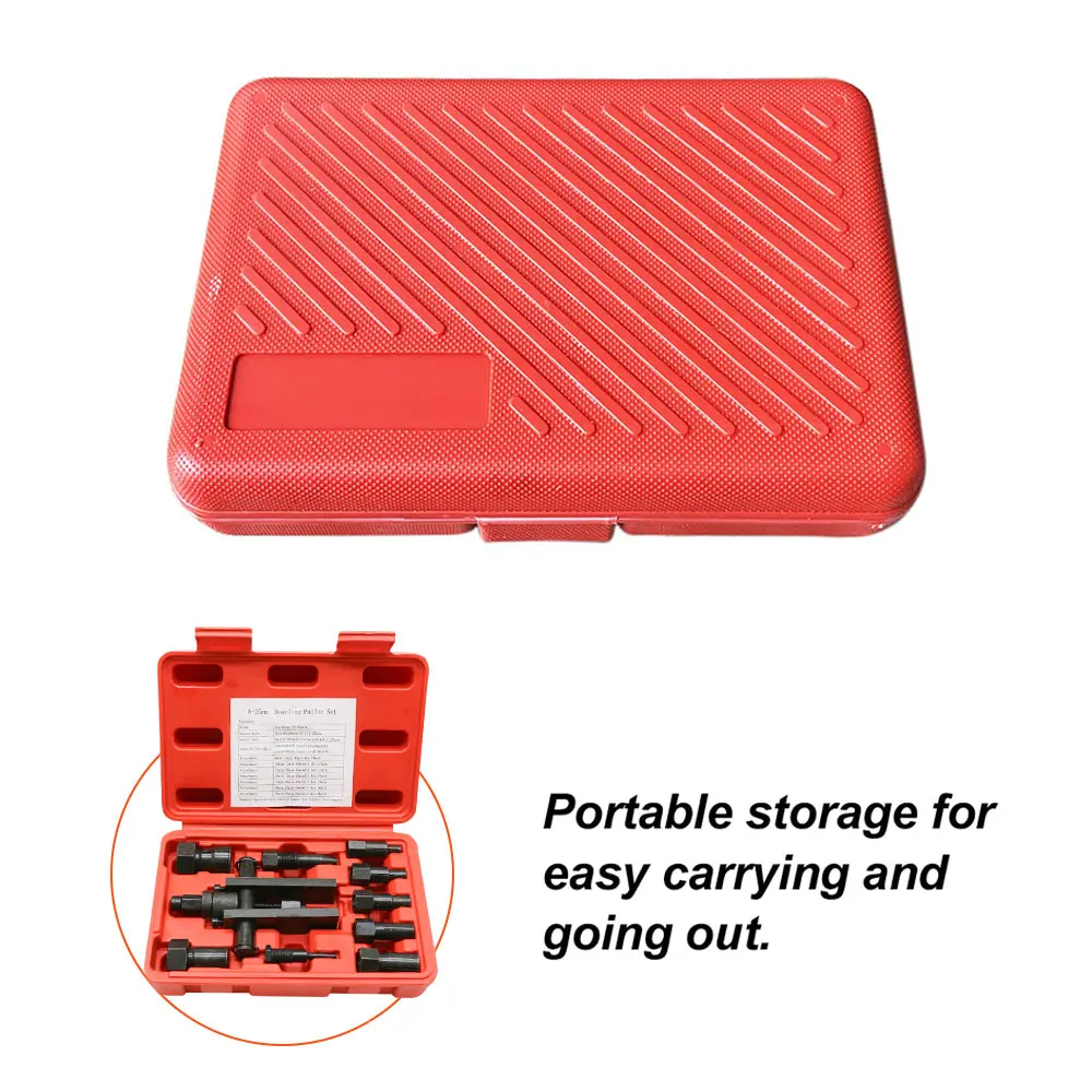 Rimoody 10 قطعة تحمل النازع مجتذب مجموعة أدوات 8-25 مللي متر العالمي للدراجات النارية الداخلية تحمل أداة إزالة الصواميل لصيانة محور عجلات
