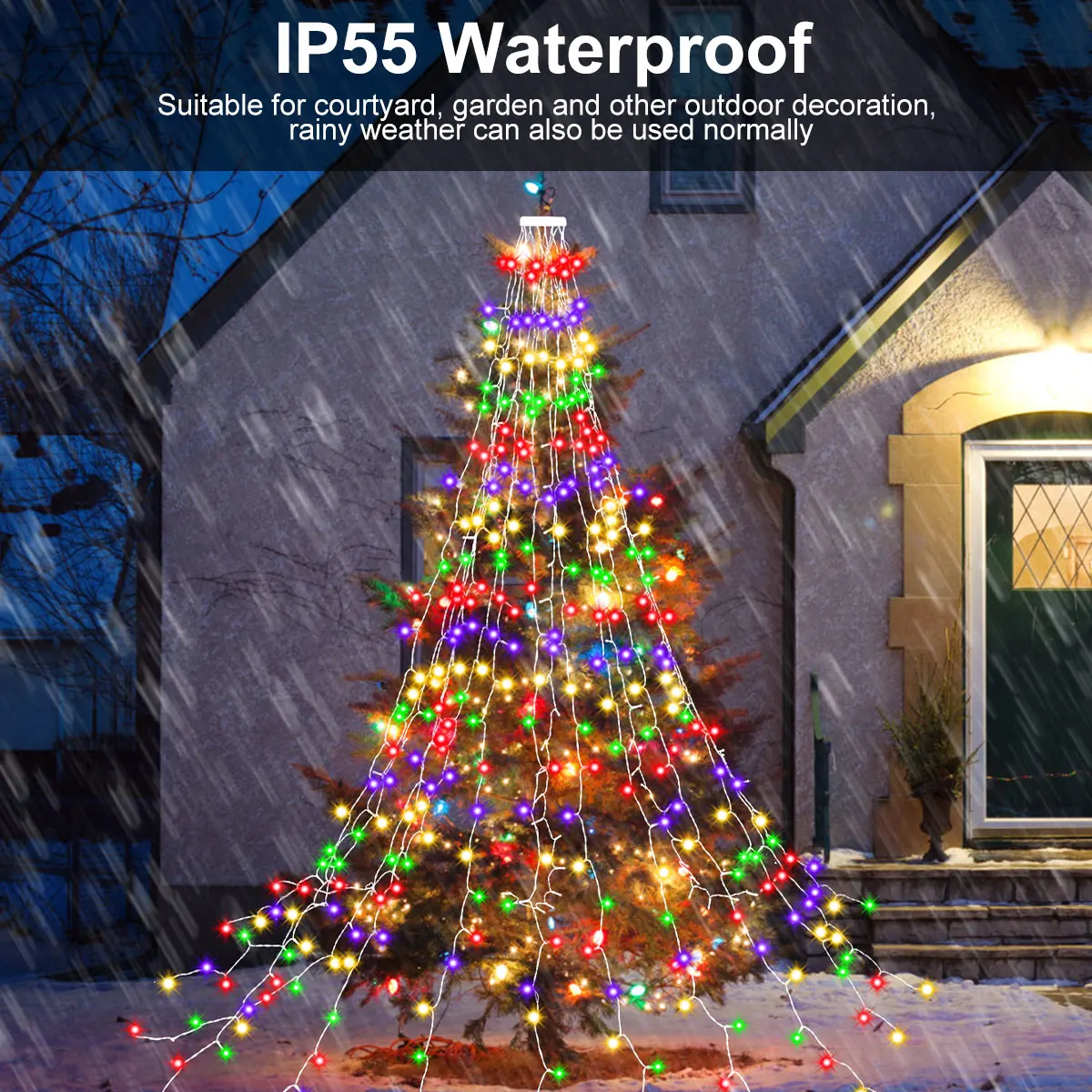 Solar LED Lights Outdoor Waterfall String Lights 400 LED Fairy Light Waterproof Solar Lights Christmas Decor Garden LED Garland