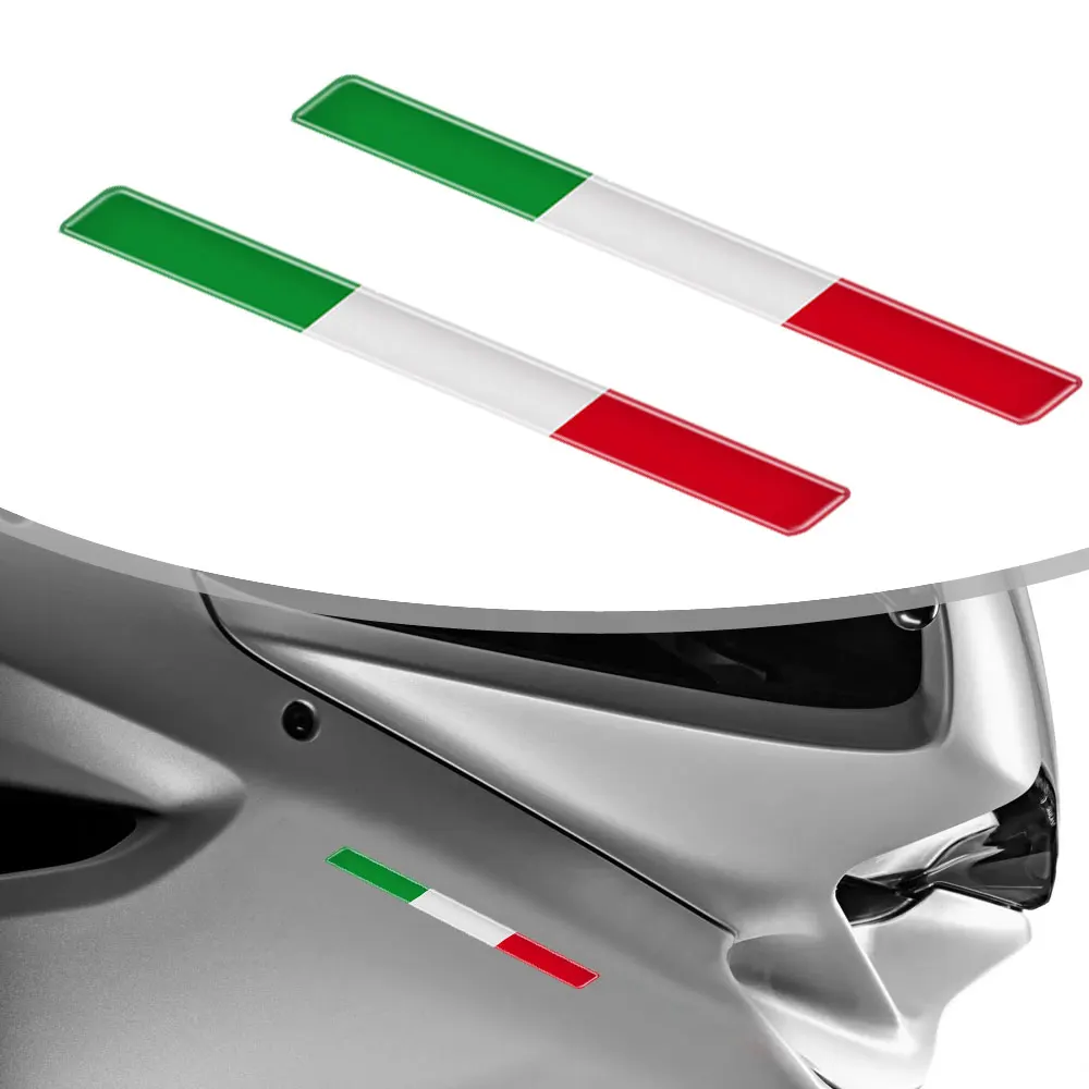 2x Italian Tricolor Flag Epoxy Decorative Sticker 3D Motorcycle Tank Decals Stickers Case Strong Stickiness Unerisal Car Decals