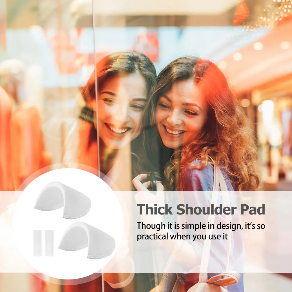 

2Pairs Anti-Slip Shoulder Pads Thick Sponge Insert for Women Suit T-Shirt Dress Lightweight Invisible Shoulder Enhancer Machine