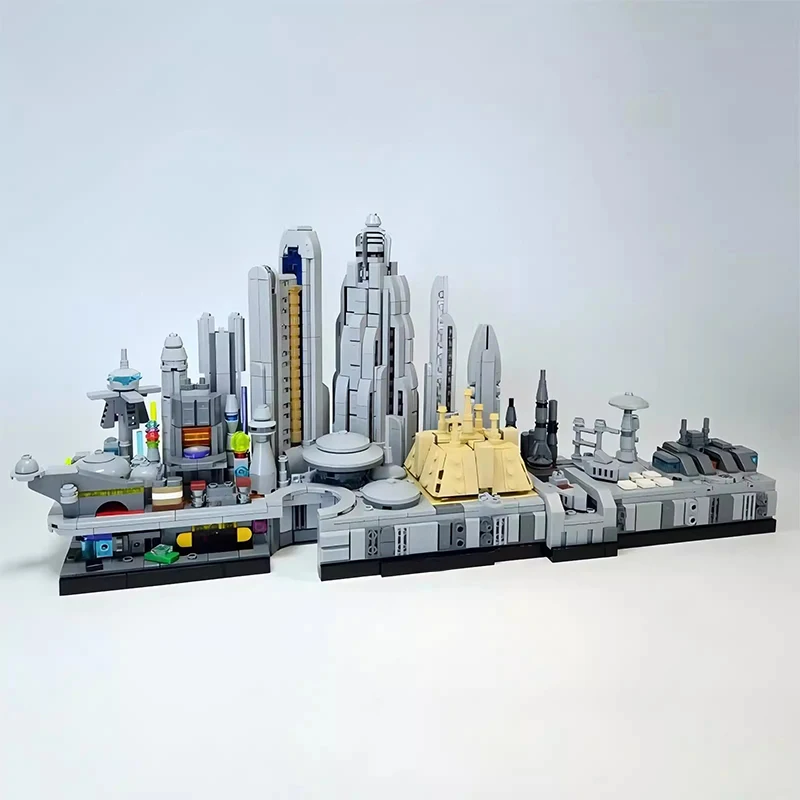 Bricklink 스타 영화 MOC 시티 하우스, 수도 코러스칸트 건축, 스카이라인 스트리트 뷰 세트, 빌딩 블록, 어린이 장난감 선물