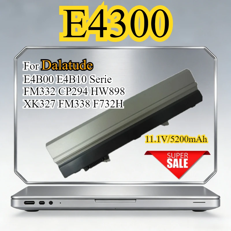 

5200mAh Replacement Laptop Battery for Dell Latitude E4300 E4310 312-0823 FM332 WJ386 XX327 XX337 HW898 Bateria 11.1V