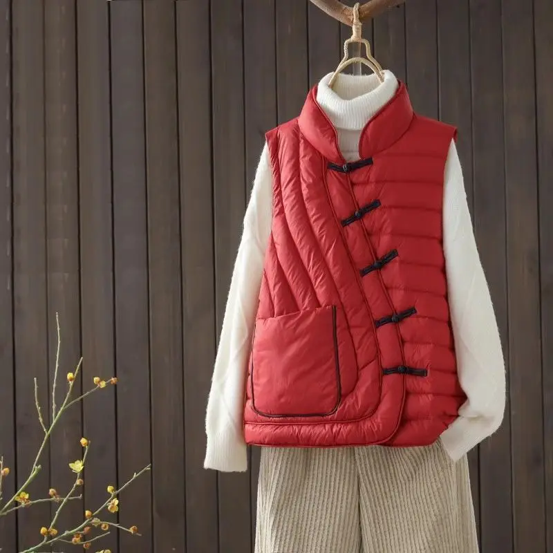 Women's Cotton Vest 2026 Autumn Winter Fashion Korean Version Down Cotton Waistcoat Temperament Versatile Loose Female Jacket