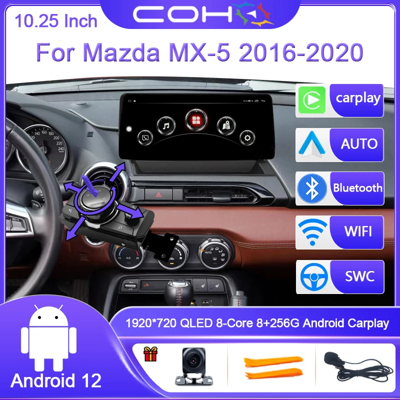 

10.25 Inch For Mazda MX-5 MX5 2016-2020 1920*720 Resolution Android 12.0 Octa Core 8G 256G Car Multimedia Player Stereo Radio