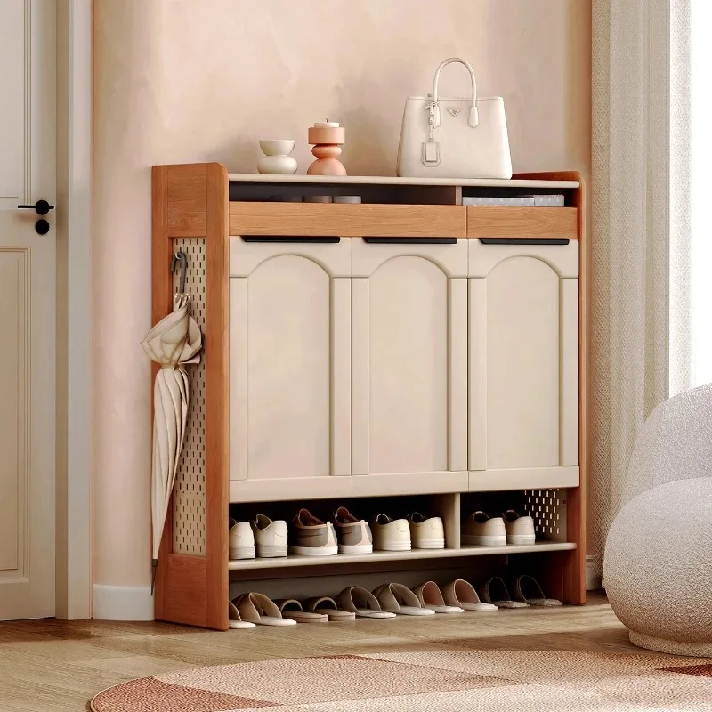 

Vintage Modern Shoes Rack Wooden Cute Hallway Vertical Saving Shoes Rack Narrow Save Space Gabinete Chinese Style Furniture