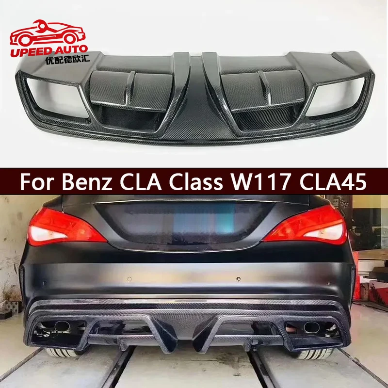 

Suitable for Mercedes Benz CLA Class W117 CLA45 Carbon Fiber Back lip Bumper Diffuser Rear Splitters Spoiler Car Accessories