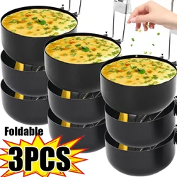 1/3PCS Mini Stainless Steel Egg Poacher Foldable Ear Hanging Egg Boiling Heating Mold Bowl Nonstick Boiler Kitchen Cooking Tools