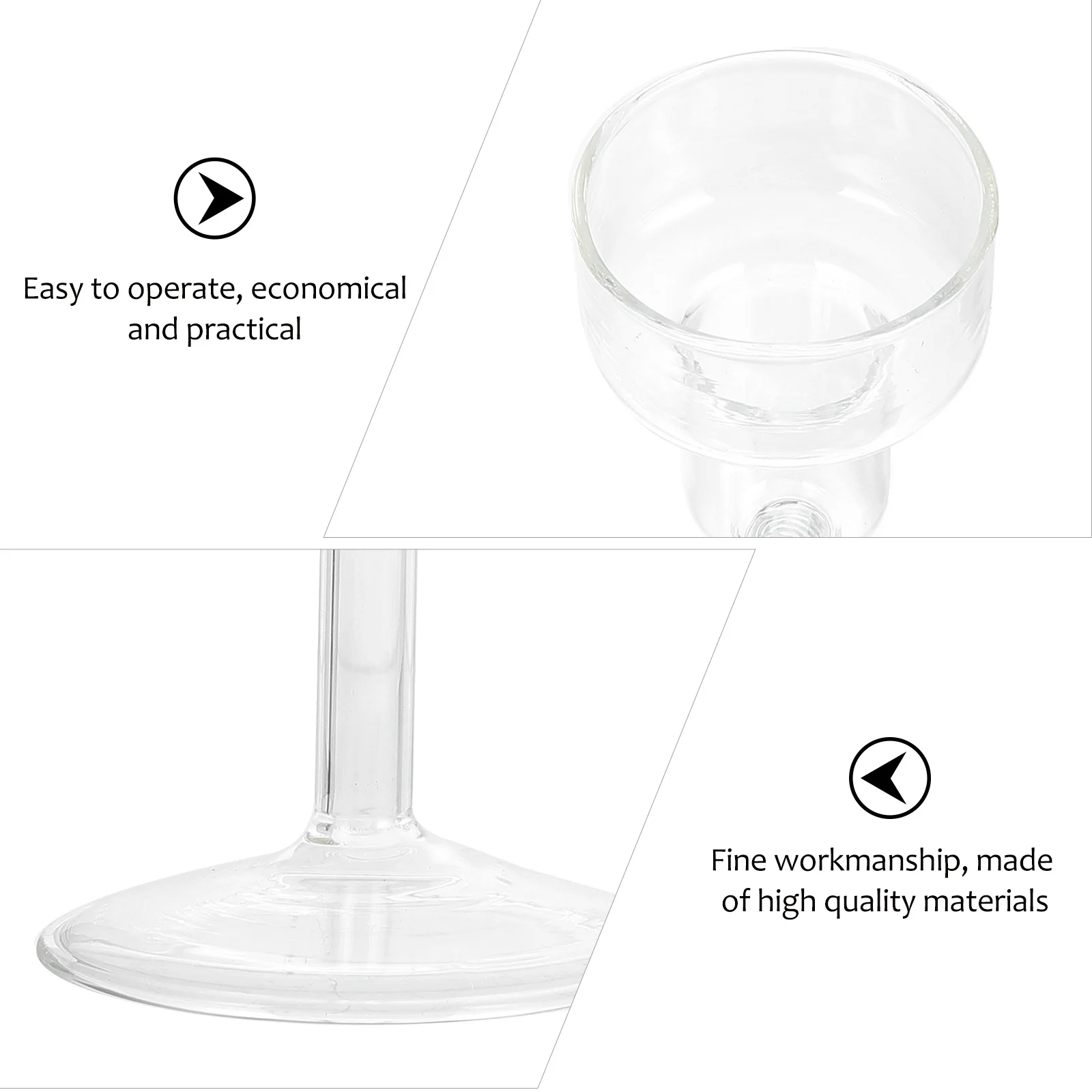 

2Pcs Long Stem Holders Glass Standing Candlesticks Creative Household Decoration Long Stem Holder