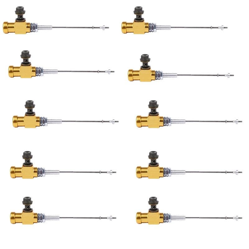 

10X Motorcycle Hydraulic Clutch Master Cylinder Rod Brake Pump M10X1.25Mm Aluminum Gold