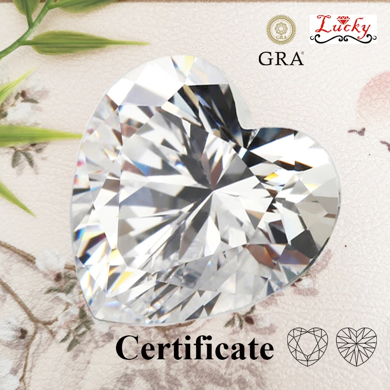 

Moissanite Heart Shape Top Quality D Color Beads for Charms DIY Jewelry Making Pendant Bracelet Materials with GRA Certificate