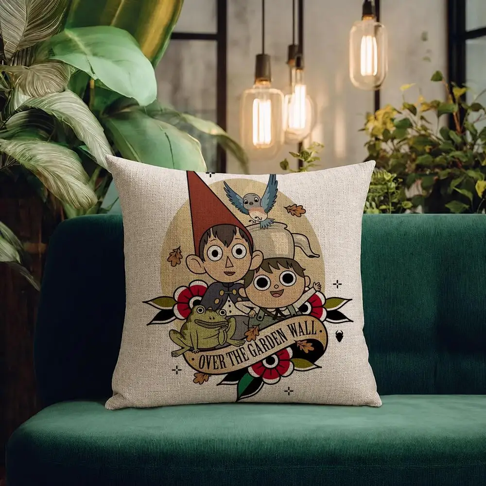 Animation Over the Garden Wall Cushion Cover Natural Linen Pillowcase Set All-in-One Decor Cushion Cover for Sofa Bedroom Chair