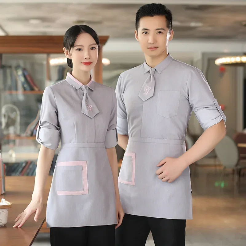 Uniforme de serveur de restauration, salopette pour le personnel du Service alimentaire, veste de Chef, uniformes de serveur de restauration rapide, vêtements de cuisine de nettoyage d'hôtel