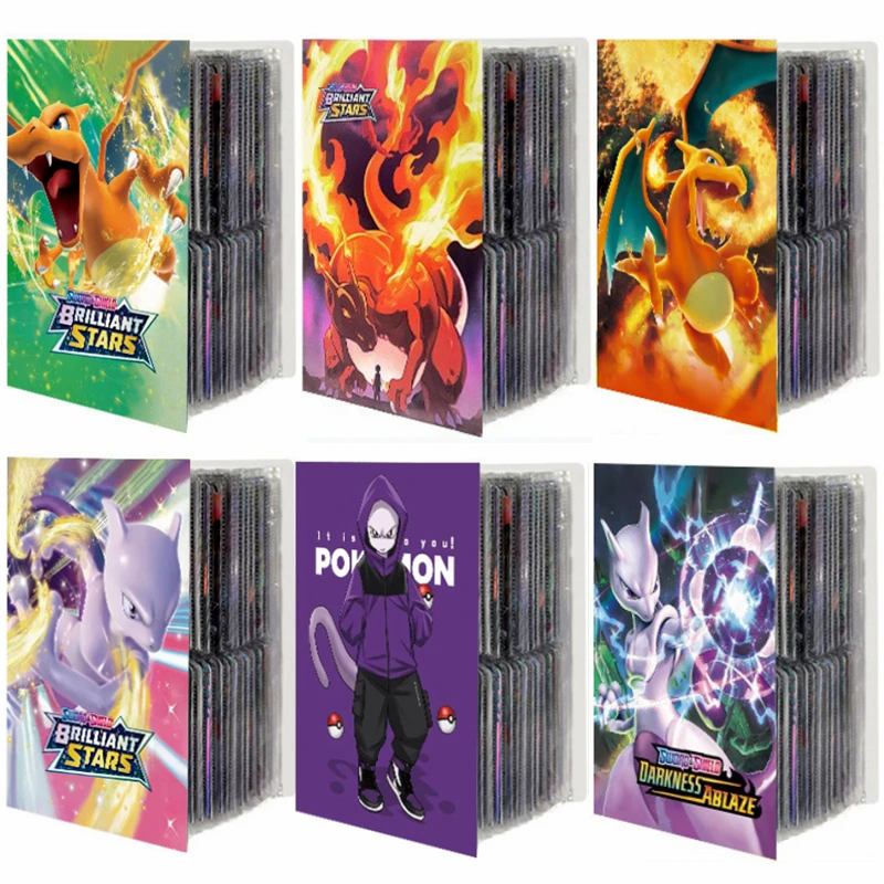 PTCG 120PCS Pokemon Kaarten Album Boek Cartoon Anime Gengar Pikachu Game Card VMAX GX EX Houder Collectie Bindmiddel map Speelgoed Gift