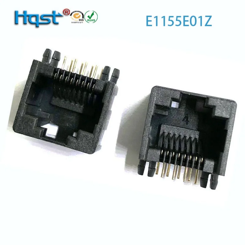 E1155e01z RJ45Full Plastic Black Mesh55Series8P8CDouble Row Pin USB Economical without Light1*1