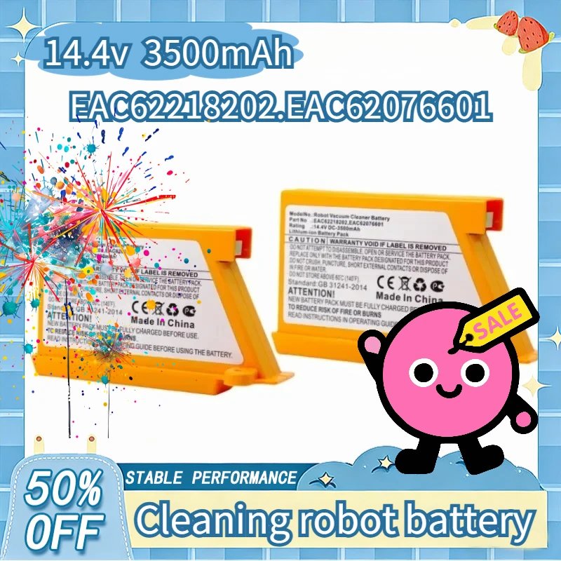 

Аккумулятор для робота-пылесоса 5000 мАч/3500 мАч для LG VR6270LVB, VR6270LVMB, VR63455LV, VR6370LVM, VR64604LV, EAC60766103, EAC62218205