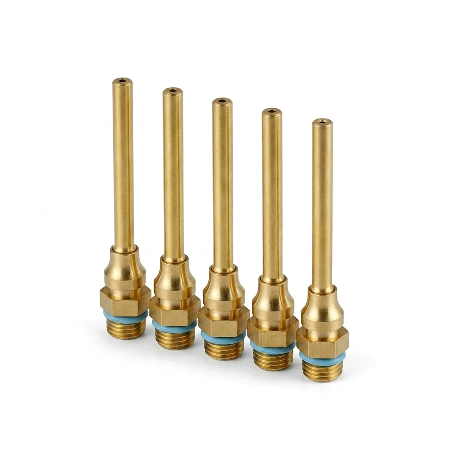 5PCS Hot Melt Glue Gun Nozzles Pure Brass Extended Dispenser Tips for DIY Crafts Electronic Repair Model Building Tools