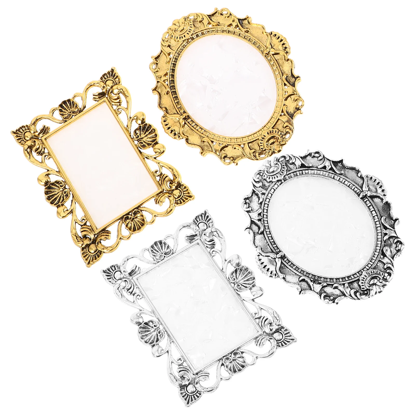 

4Pcs Vintage Nail Art Palette Resin Non Slip Color Mixing Tray Manicure Display Board Nail Polish Mixing Plate Salon Tool