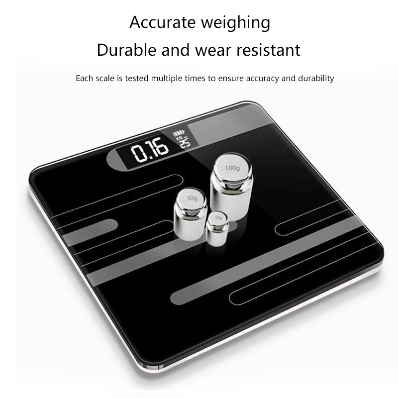 Bathroom Weighing Scale Smart Body Scales LCD Display Glass Digital Weight Scale Electronic Floor Scales Health Balance