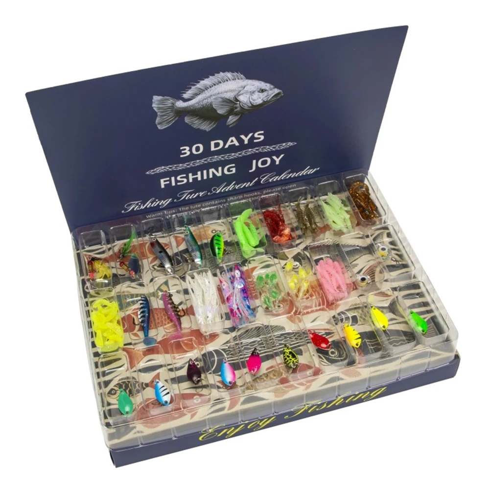 Holiday Box Set For Fishing Enthusiast 30 Grid Fishing Lure Hook Set Fishing Joy 109 Pieces Of Lures And Hard Baits Set Fishing