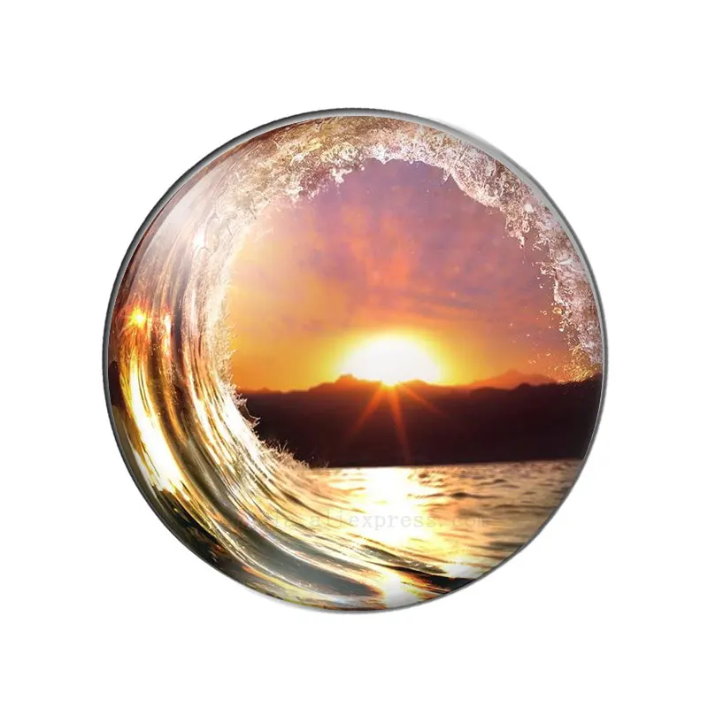 Beautiful Sea and Sun Paintings 10pcs 12mm/14mm/16mm/18mm/20mm/25mm Round photo glass cabochon demo flat back Making findings