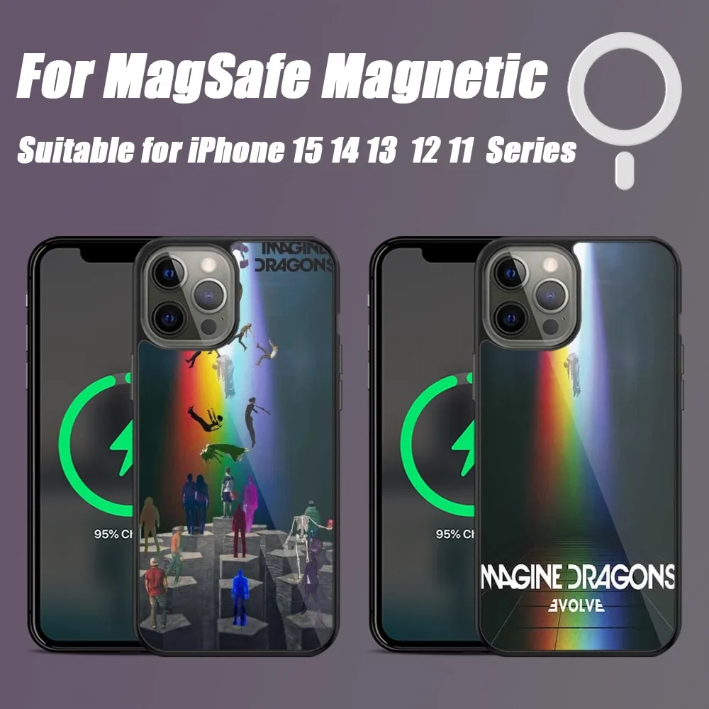 Imagine Dragons Hot Band Phone Case For iPhone 15 14 13 12 11 Pro Max Plus Phone Magnetic for Macsafe Cases Cover