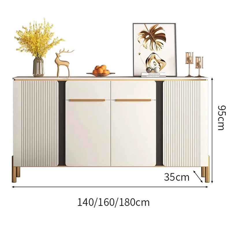 خزانة بيضاء فاخرة بأدراج أنيقة وخزائن غرفة المعيشة الفاخرة بتصميم جمالي إيطالي أثاث صالون التلفزيون Meuble #2