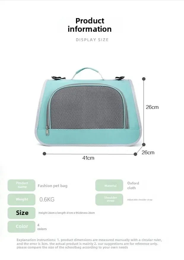 Tragbare Handtasche für Haustiere, Katzen und Hunde, atmungsaktive Tragetasche für den Sommer, Reisetasche für Welpen und Kätzchen, Umhängetasche, Haustier-Tragetasche, Zubehör – Detail 1