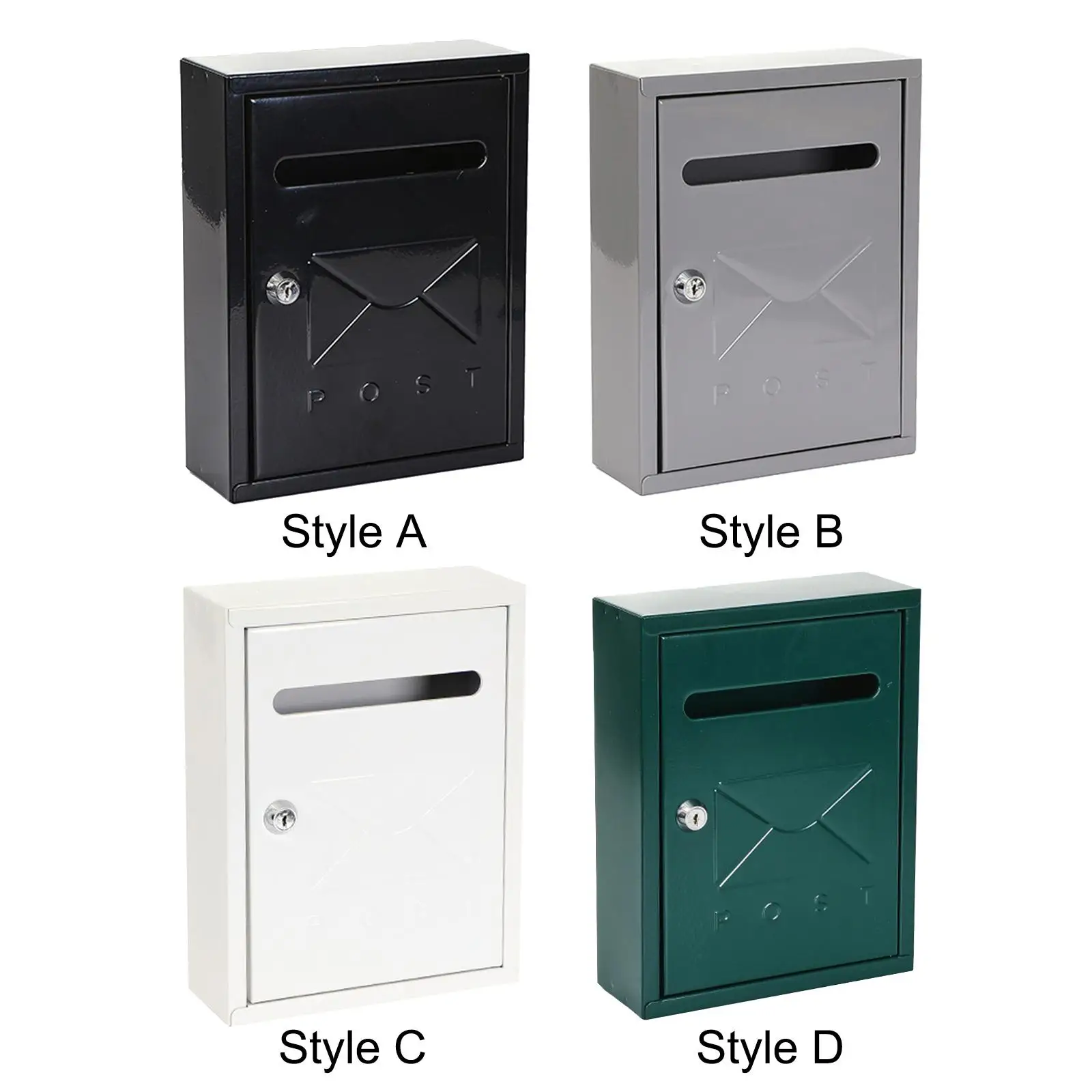 Wall-Mounted Mailbox with Keys 20x7.5x26cm for Papers and News