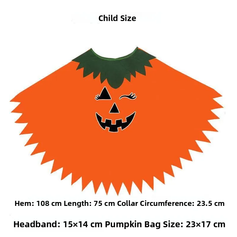 

Halloween Pumpkin Cloak Set Adult And Child Glow in the Dark Pumpkin Robe for Ladies Fashionable Stage Costume Accessory