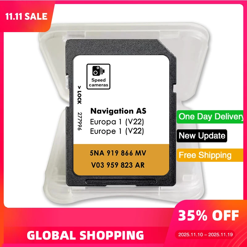 

Genuine for VW V22 AS Europe Sat Nav SD Card Software Navi 5NA919866MV 32GB Naving Map Card