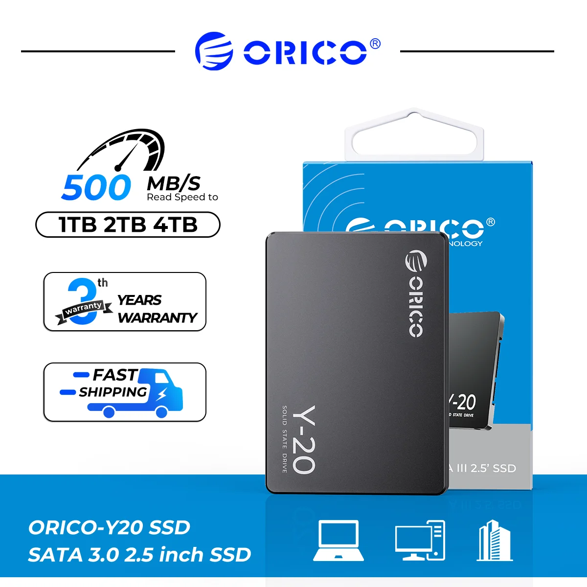 ORICO Y20 2.5'' SATA SSD 128GB 256B 512GB 2.5 Inch SATA3.0 Internal Solid State Hard Drive Design for DIY User