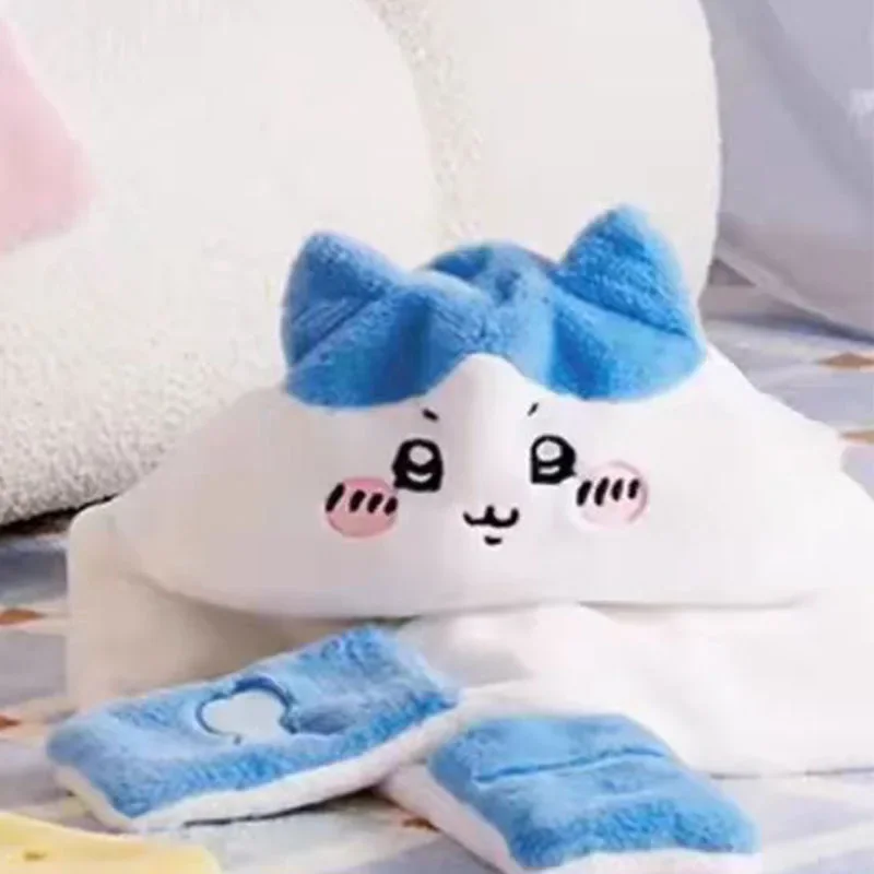 Minisoの防寒・保温漫画オールインワンかわいいgii帽子3点セットちいかわ冬ぬいぐるみスカーフ