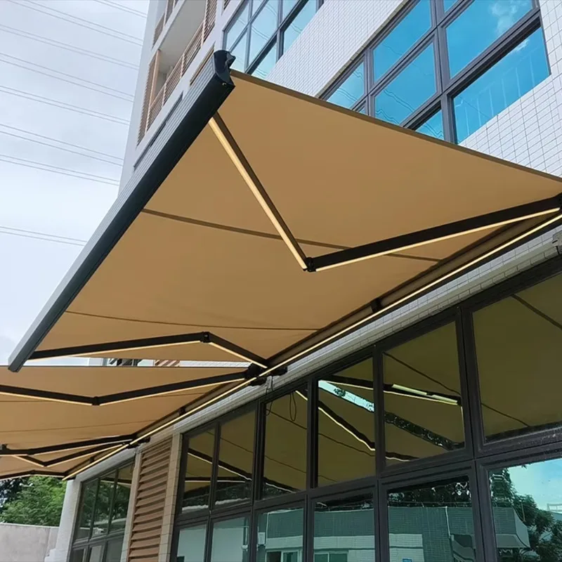 Custom Outdoor Sunshade Automatic Retractable Side Awning Motorized Folding Arm Motorised Retractable Awning Roof