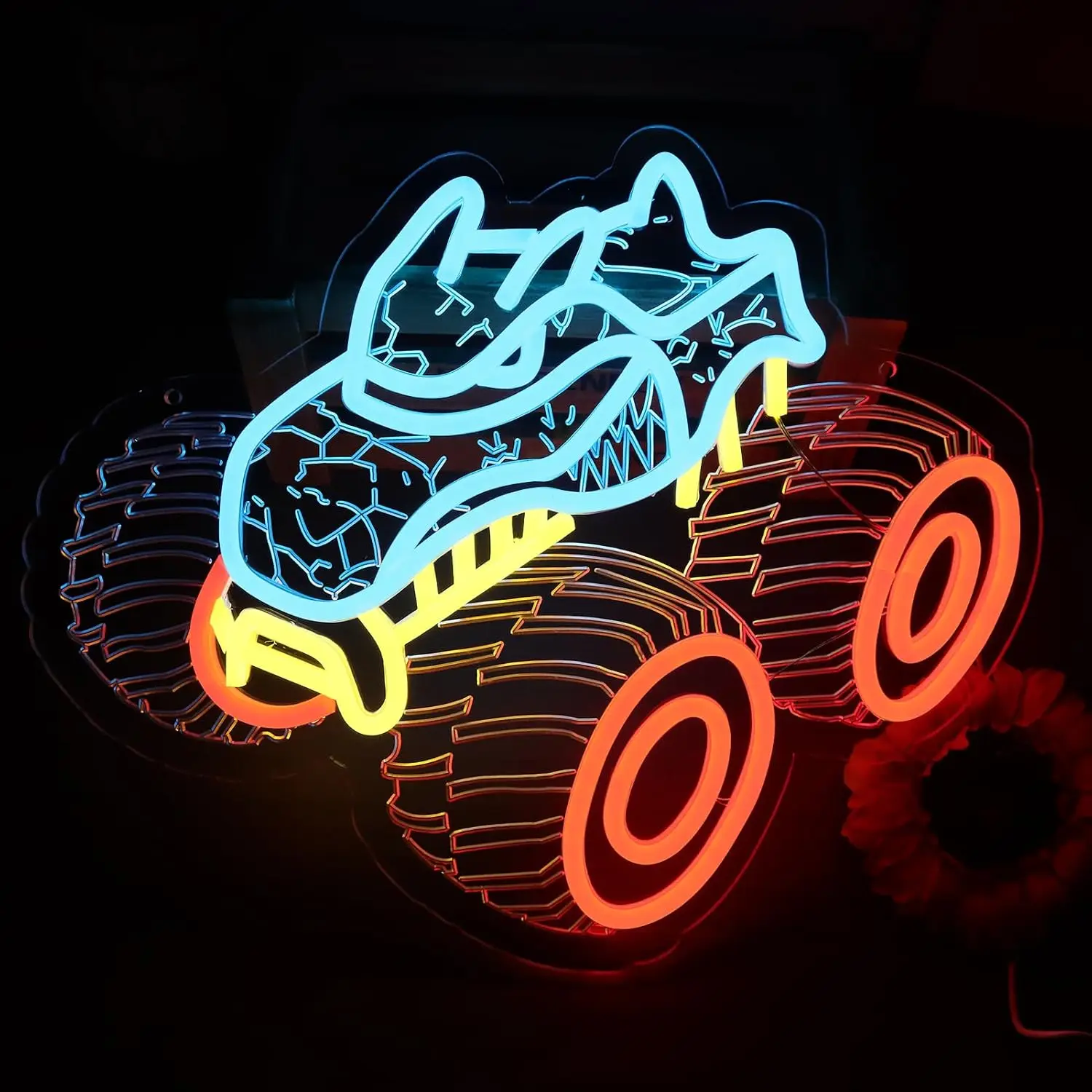 

Monster Truck Neon Sign LED Off Road Truck Neon Light for Boys Room Kids Bedroom Game Room Garage Man Cave Decor Dimmable Gift