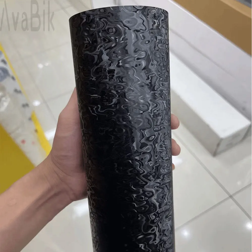 10/20/30/50cm x152cm Car Stickers 6D Metaverse texture Carbon Fiber Vinyl Wrap Film Matte Black Self Adhesive With Air Release