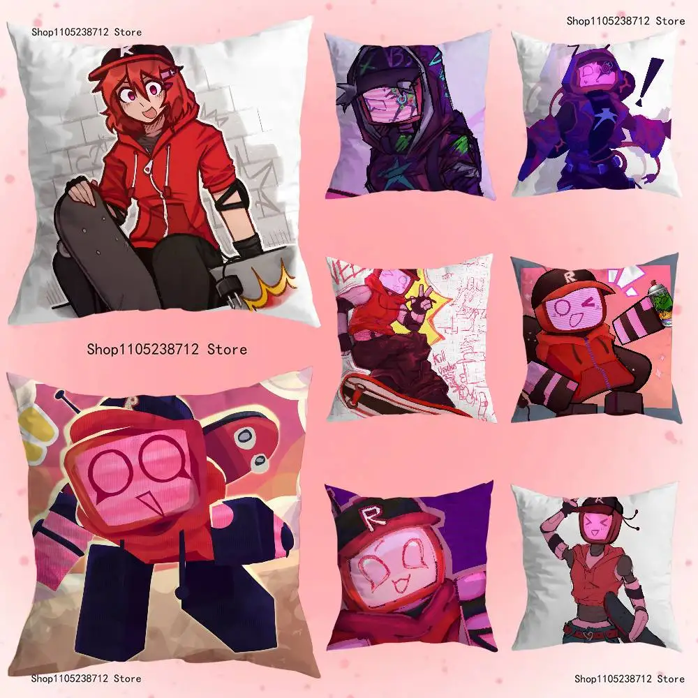 V-Veeronica Fanart Pillow Covers Cartoon Sofa Decorative Home Double-sided Printing Short Plush Cute Cushion Cover