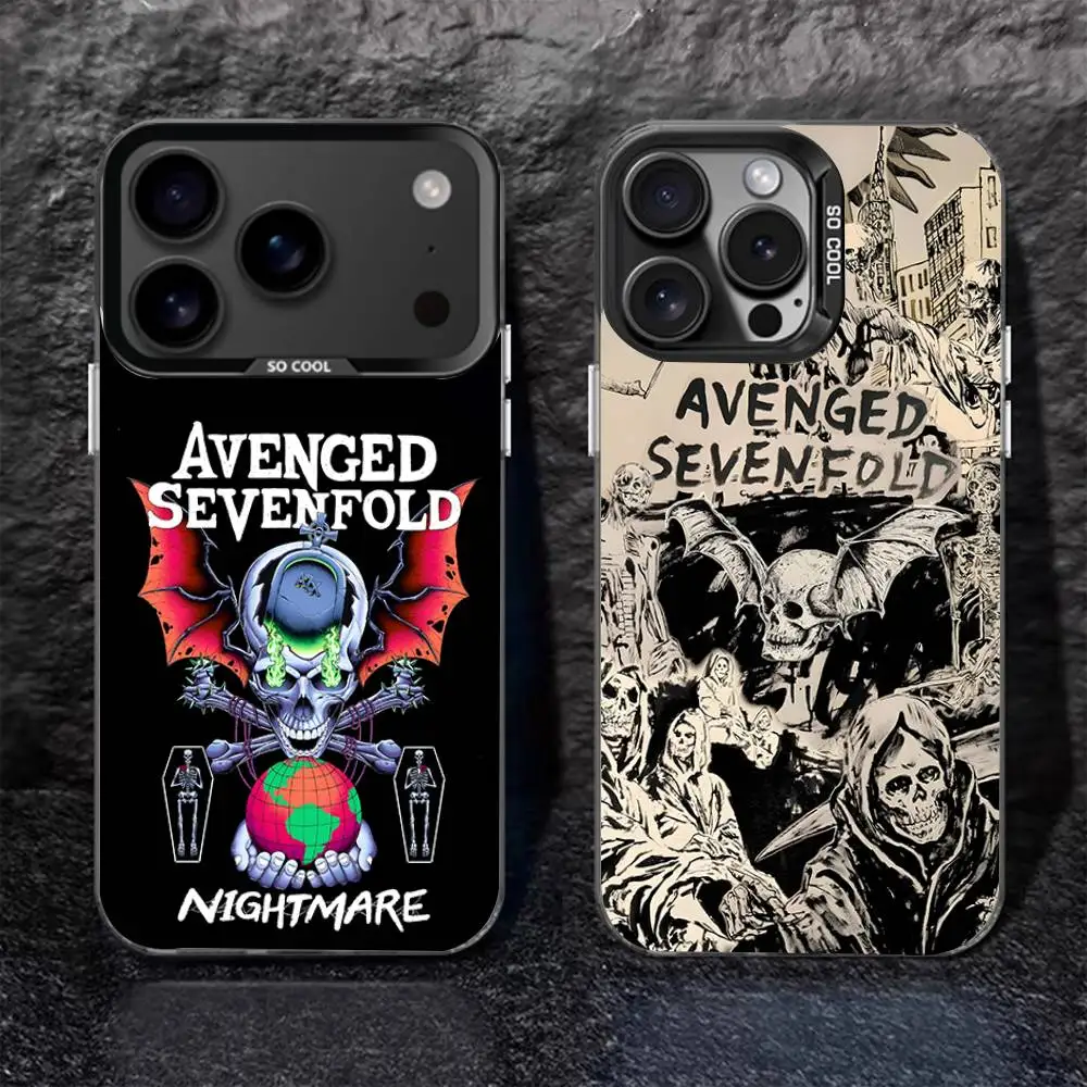 

A-Avenged S-Sevenfold For iPhone 17,16,15,14,13,12,11,Pro,MAX,Plus Black Shockproof Candy Matte Cover