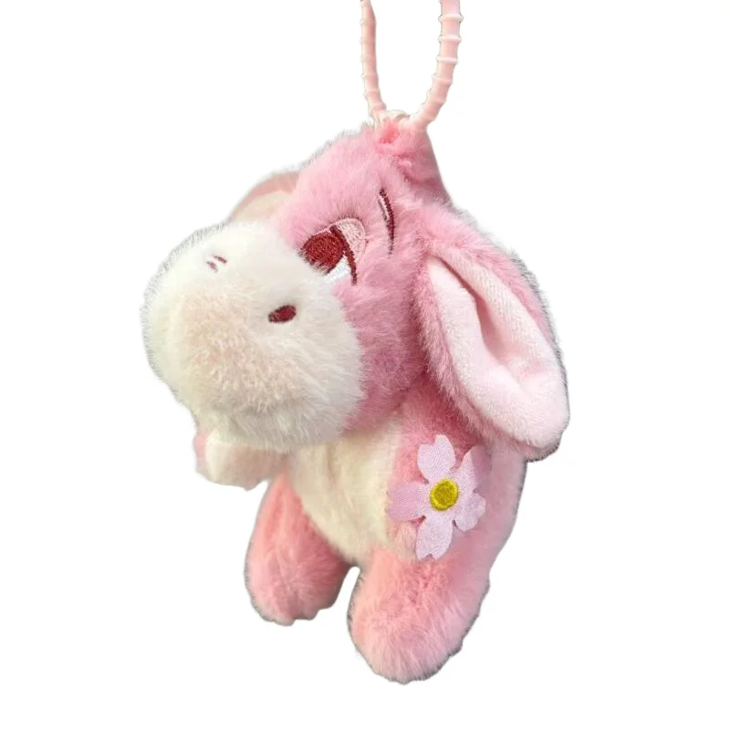 ディズニーアイーヨー ロバ ピンクの花 ぬいぐるみ ソフトキーホルダー 女の子 かわいい バックパック ペンダント デコレーション 人形 バレンタインデー ガールズギフト おもちゃ